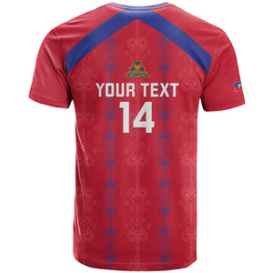 Custom Haiti Football T shirt Les Grenadiers Veve Vodou Red - African Pride