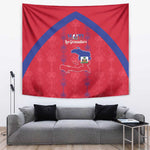 Haiti Football Tapestry Les Grenadiers Veve Vodou Red - African Pride