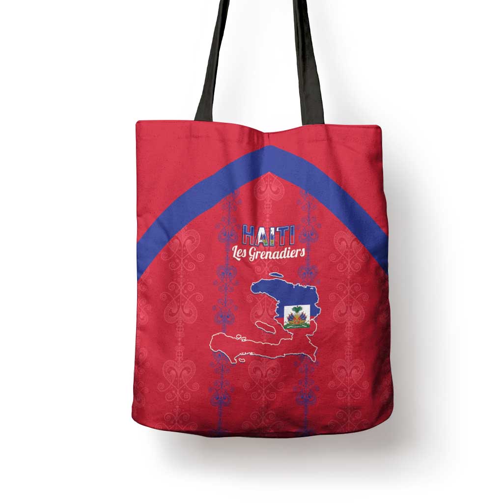 Haiti Football Tote Bag Les Grenadiers Veve Vodou Red