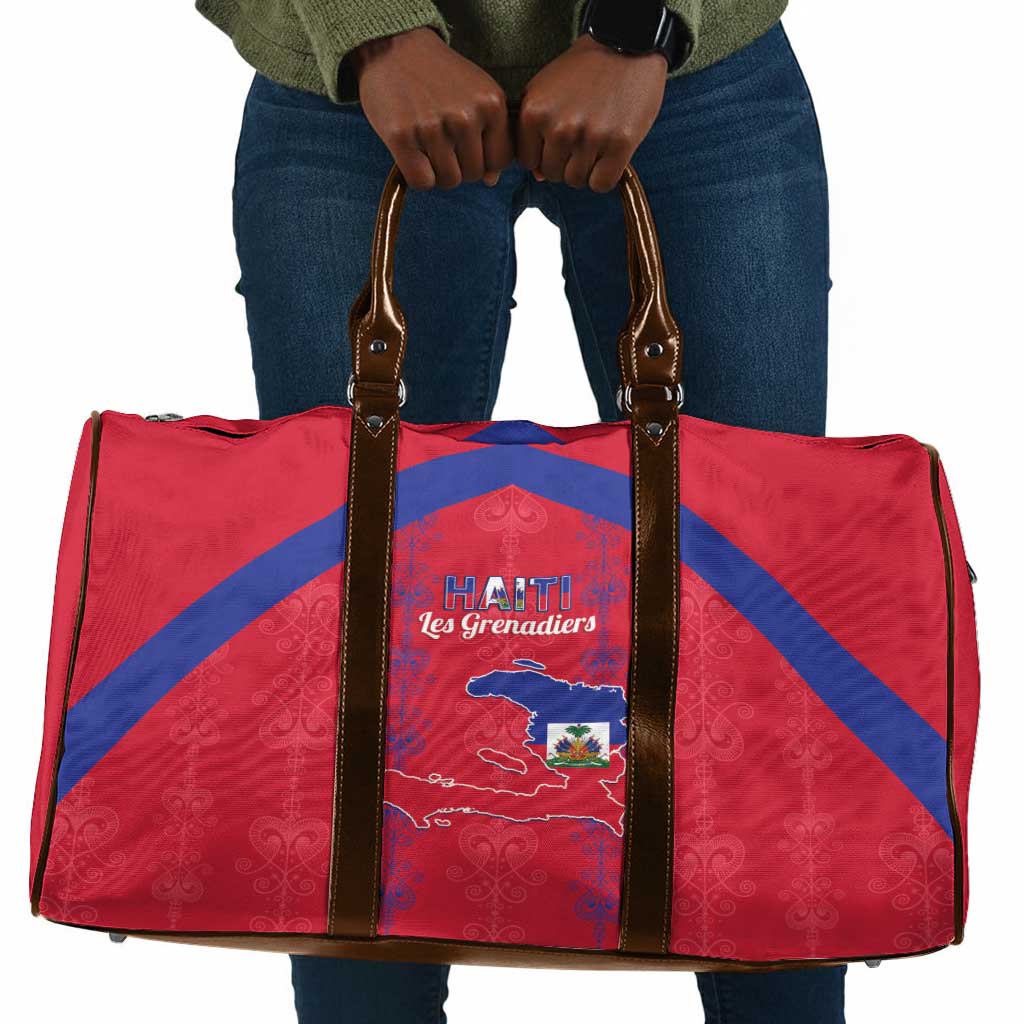 Haiti Football Travel Bag Les Grenadiers Veve Vodou Red
