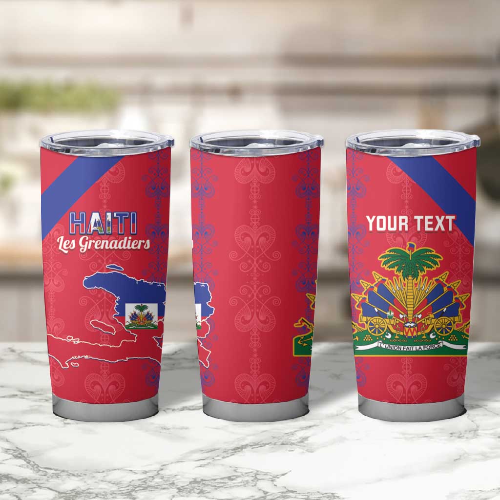 Custom Haiti Football Tumbler Cup Les Grenadiers Veve Vodou Red - African Pride