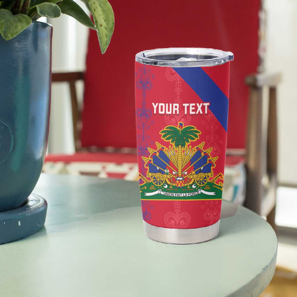 Custom Haiti Football Tumbler Cup Les Grenadiers Veve Vodou Red - African Pride