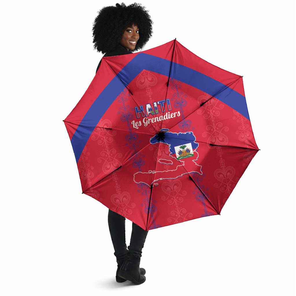 Haiti Football Umbrella Les Grenadiers Veve Vodou Red