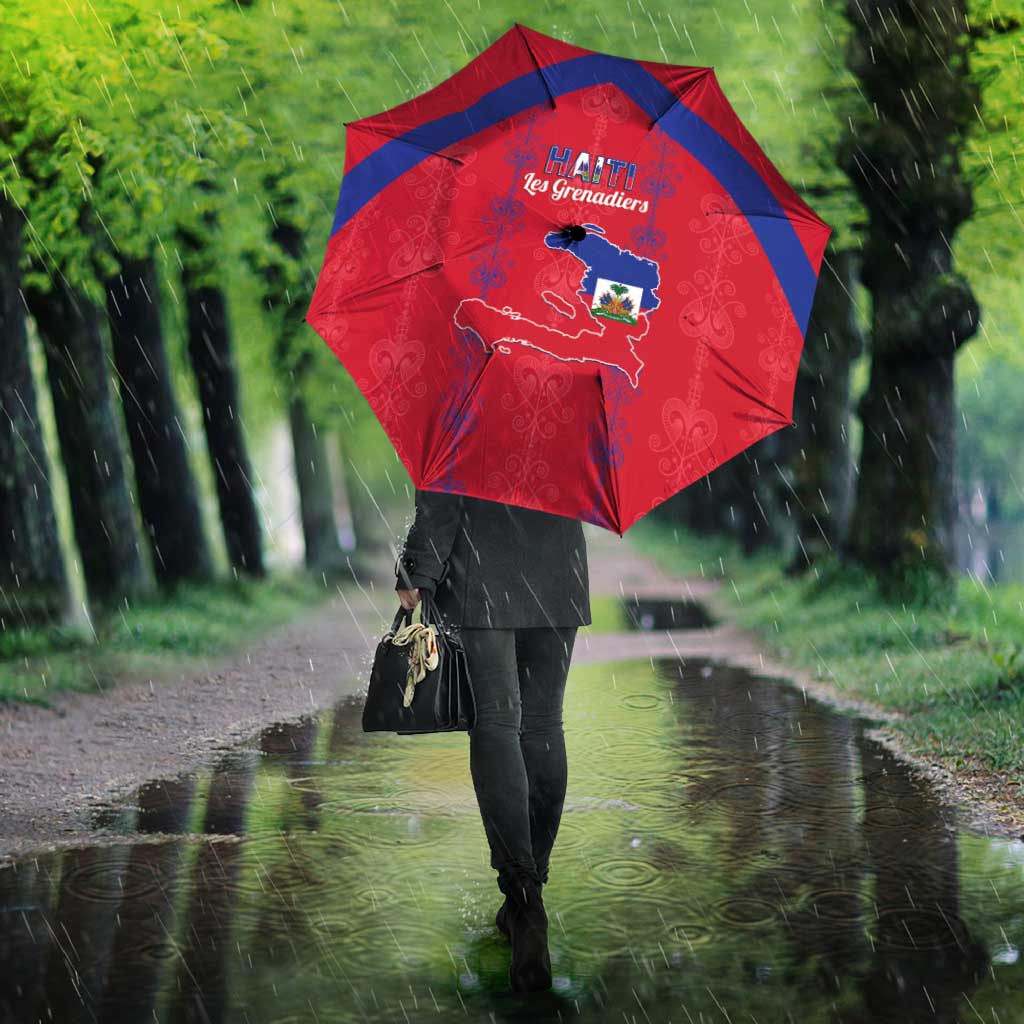 Haiti Football Umbrella Les Grenadiers Veve Vodou Red