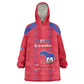 Custom Haiti Football Wearable Blanket Hoodie Les Grenadiers Veve Vodou Red - African Pride