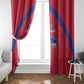Haiti Football Window Curtain Les Grenadiers Veve Vodou Red - African Pride