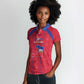 Custom Haiti Football Women Polo Shirt Les Grenadiers Veve Vodou Red - African Pride
