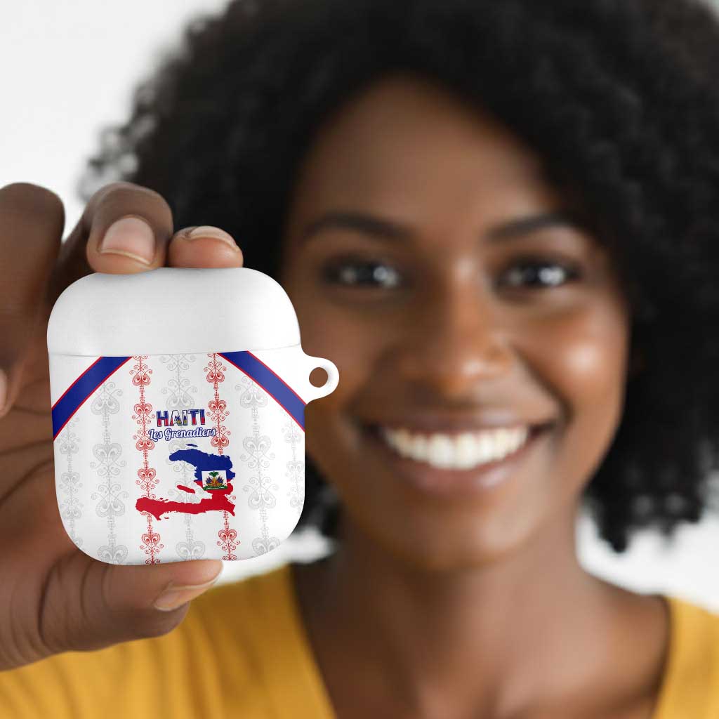 Haiti Football AirPods Case Les Grenadiers Veve Vodou White