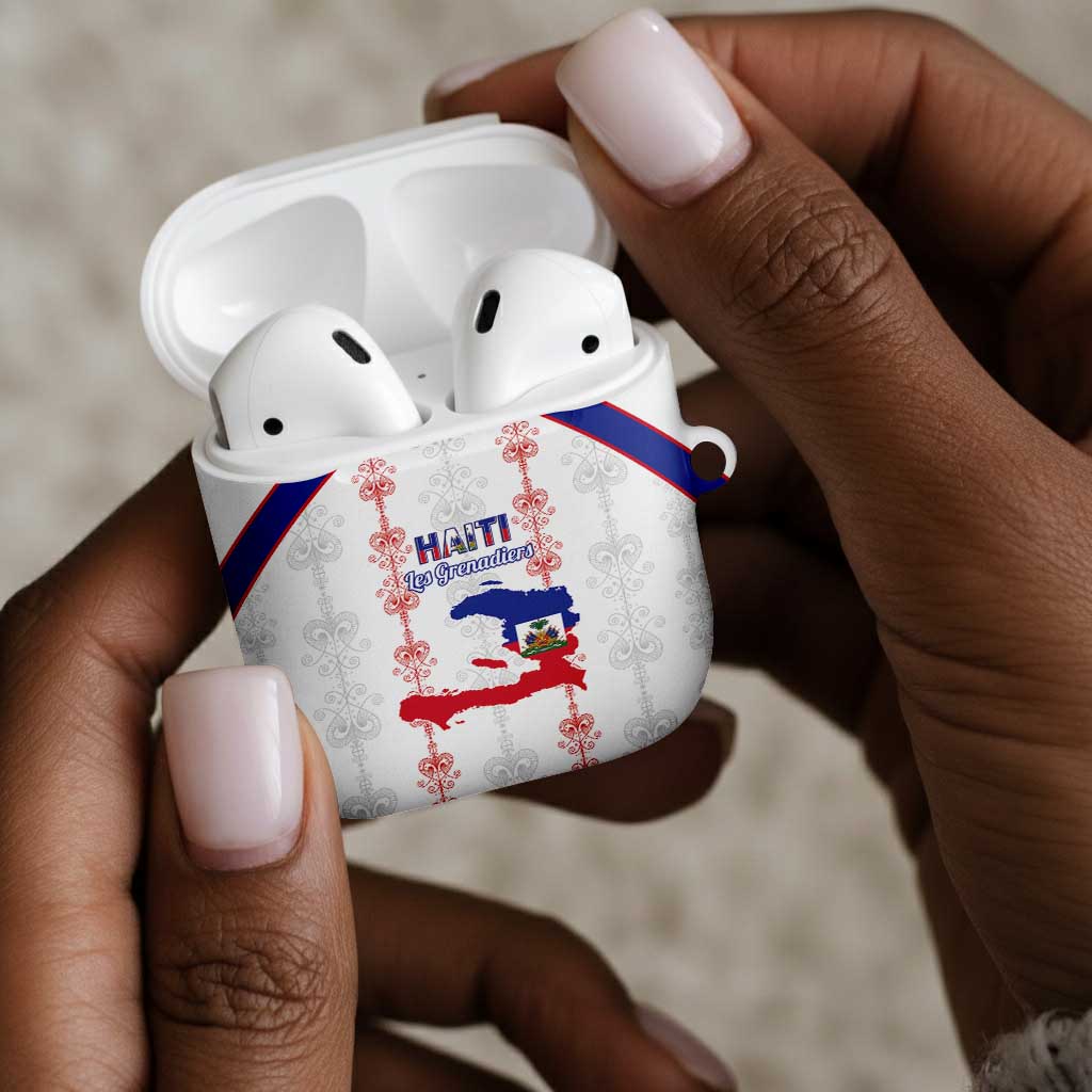 Haiti Football AirPods Case Les Grenadiers Veve Vodou White