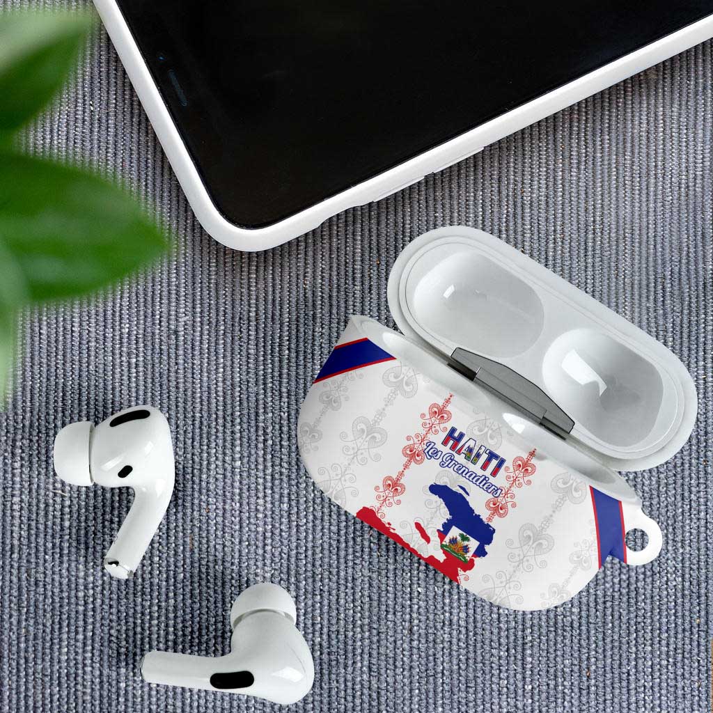 Haiti Football AirPods Case Les Grenadiers Veve Vodou White