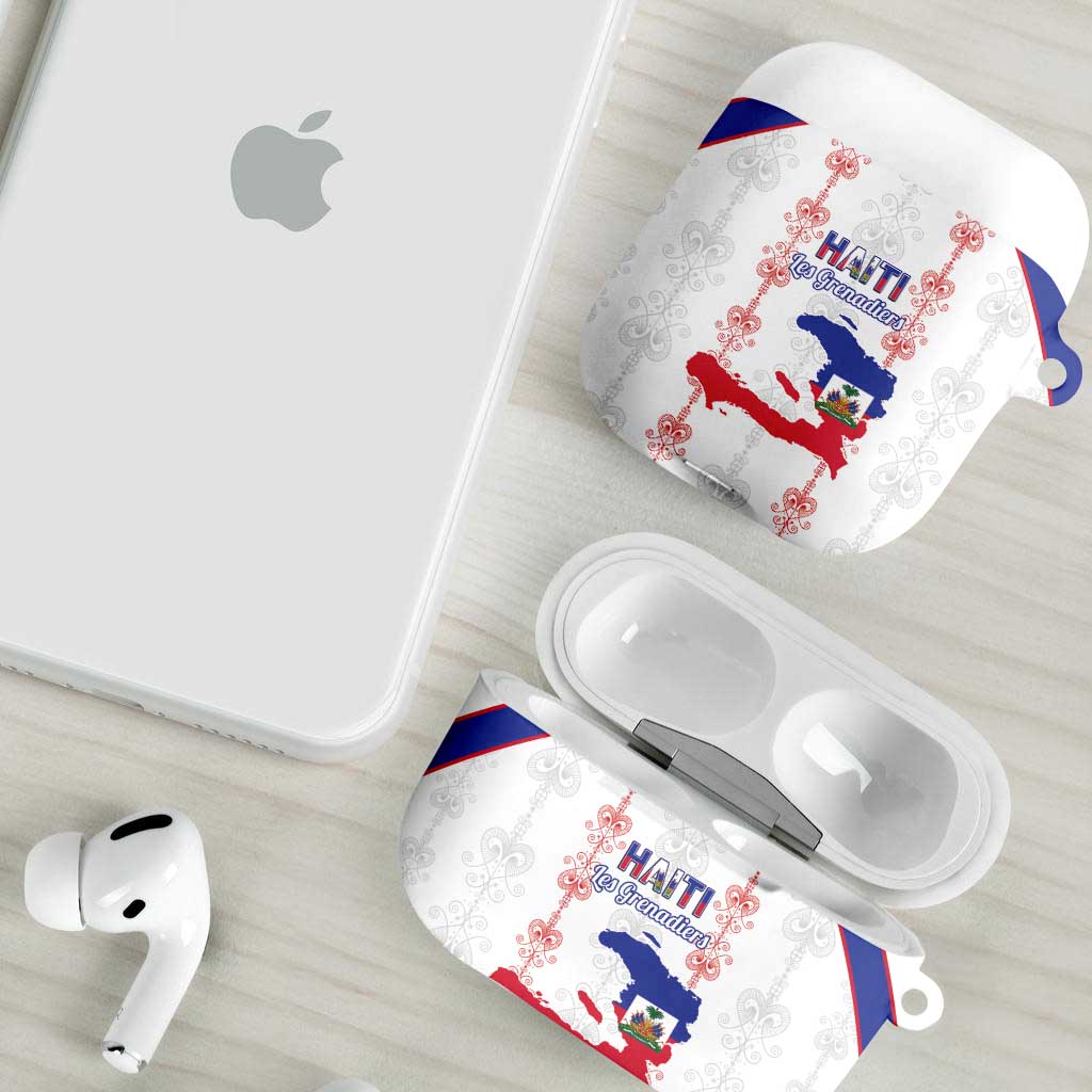 Haiti Football AirPods Case Les Grenadiers Veve Vodou White