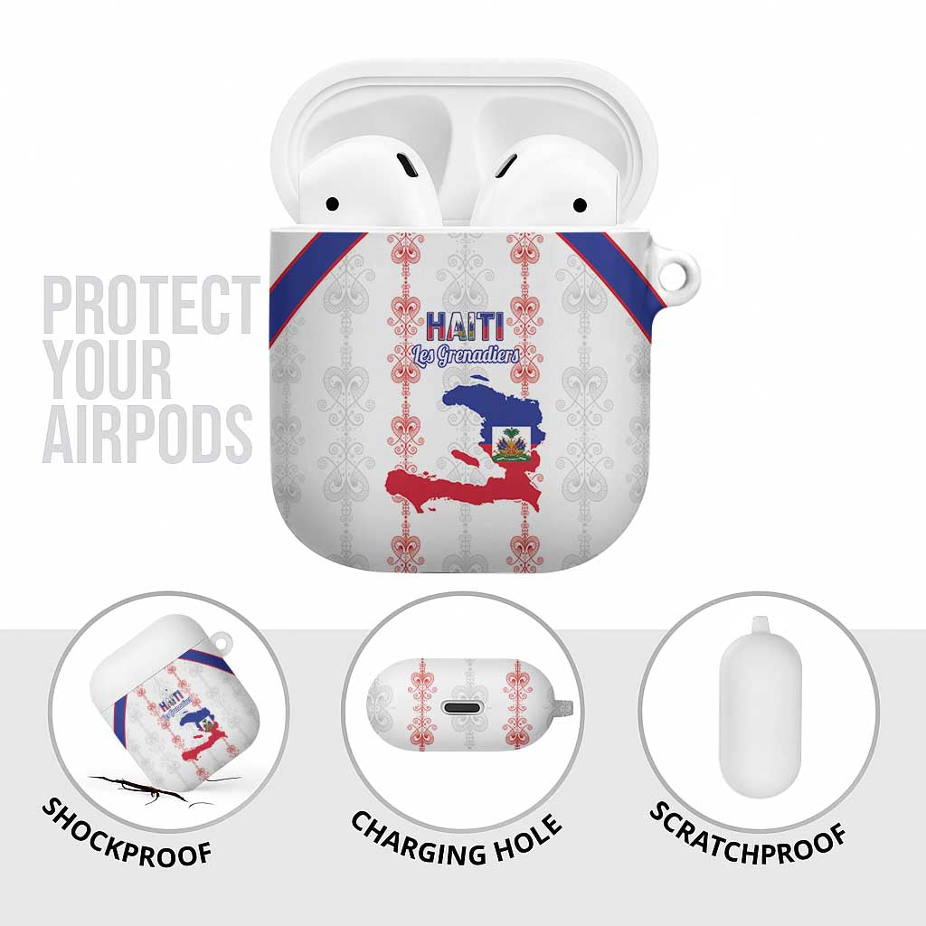 Haiti Football AirPods Case Les Grenadiers Veve Vodou White