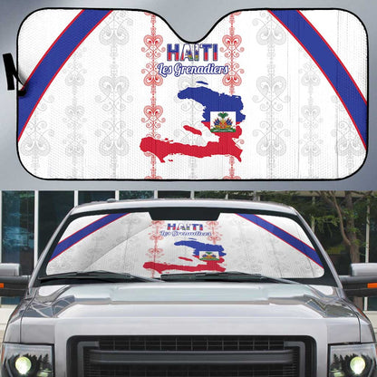 Haiti Football Auto Sun Shade Les Grenadiers Veve Vodou White