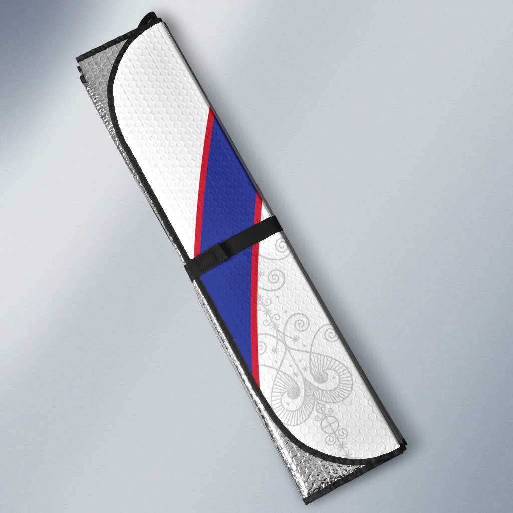 Haiti Football Auto Sun Shade Les Grenadiers Veve Vodou White