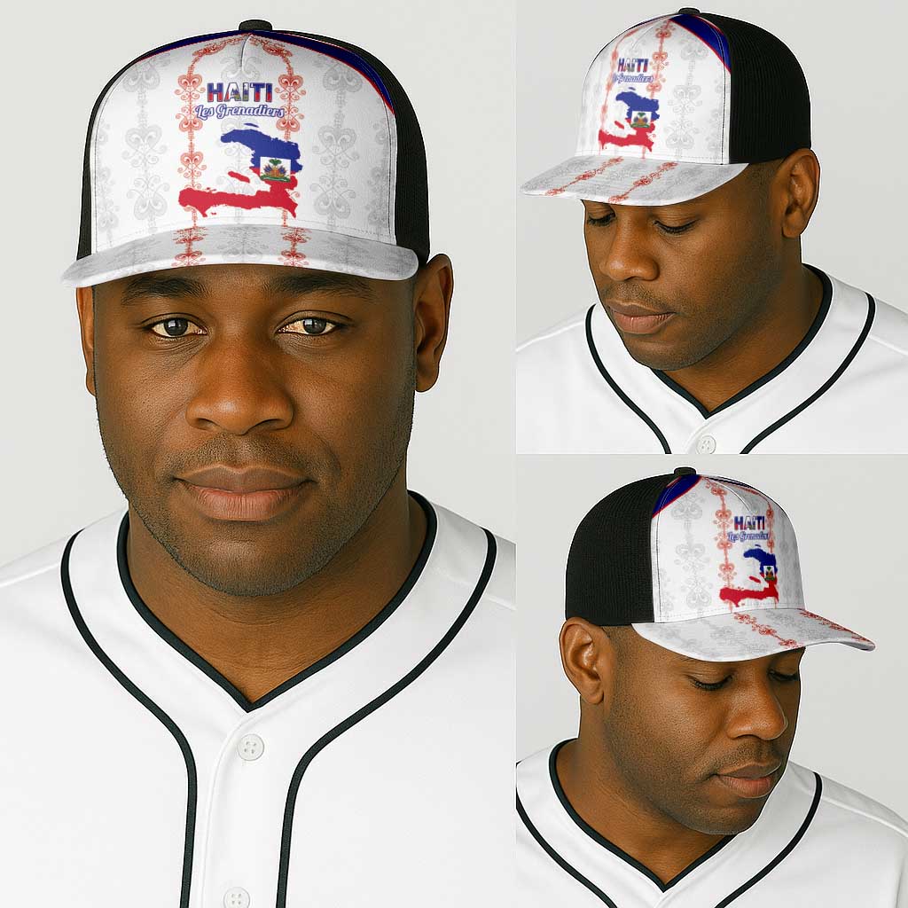 Haiti Football Baseball Net Cap Les Grenadiers Veve Vodou White - African Pride
