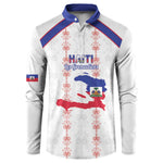 Custom Haiti Football Button Sweatshirt Les Grenadiers Veve Vodou White