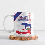 Custom Haiti Football Ceramic Mug Les Grenadiers Veve Vodou White
