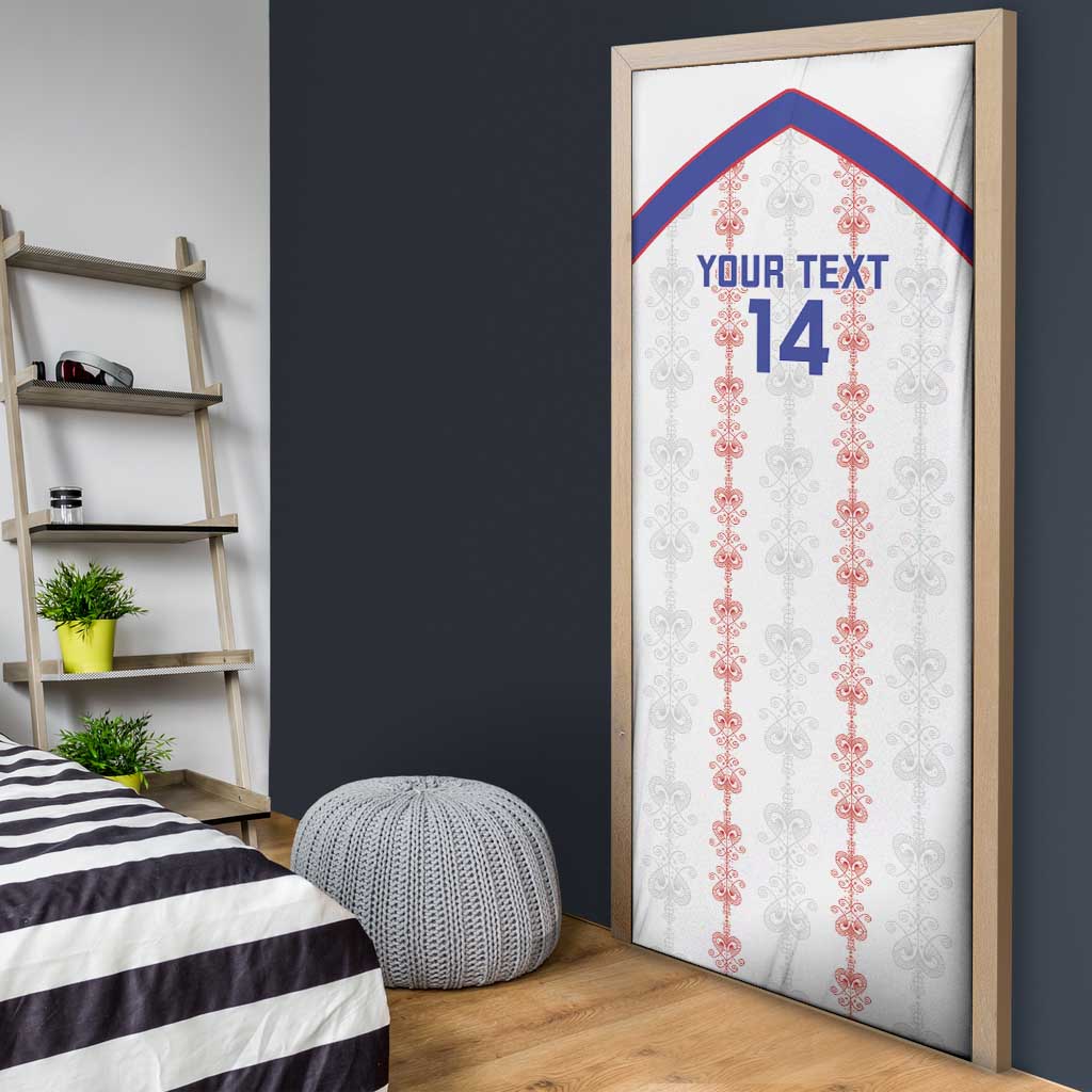 Custom Haiti Football Door Cover Les Grenadiers Veve Vodou White