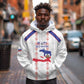 Custom Haiti Football Hoodie Les Grenadiers Veve Vodou White - African Pride
