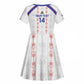 Custom Haiti Football Kid Short Sleeve Dress Les Grenadiers Veve Vodou White - African Pride