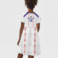 Custom Haiti Football Kid Short Sleeve Dress Les Grenadiers Veve Vodou White - African Pride