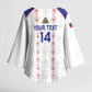 Custom Haiti Football Kimono Sleeve Blouse Les Grenadiers Veve Vodou White