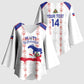 Custom Haiti Football Kimono Sleeve Blouse Les Grenadiers Veve Vodou White