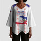 Custom Haiti Football Kimono Sleeve Blouse Les Grenadiers Veve Vodou White
