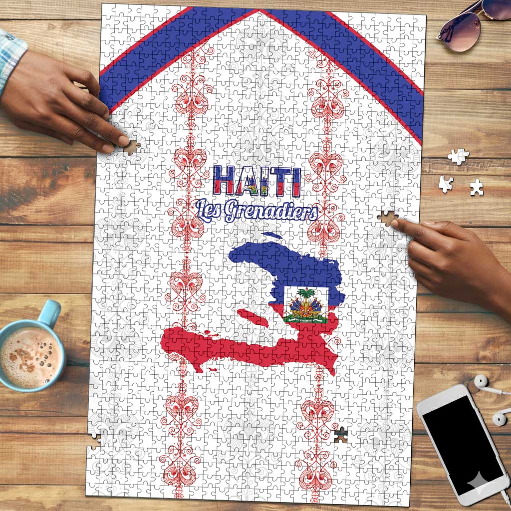 Haiti Football Puzzle Les Grenadiers Veve Vodou White
