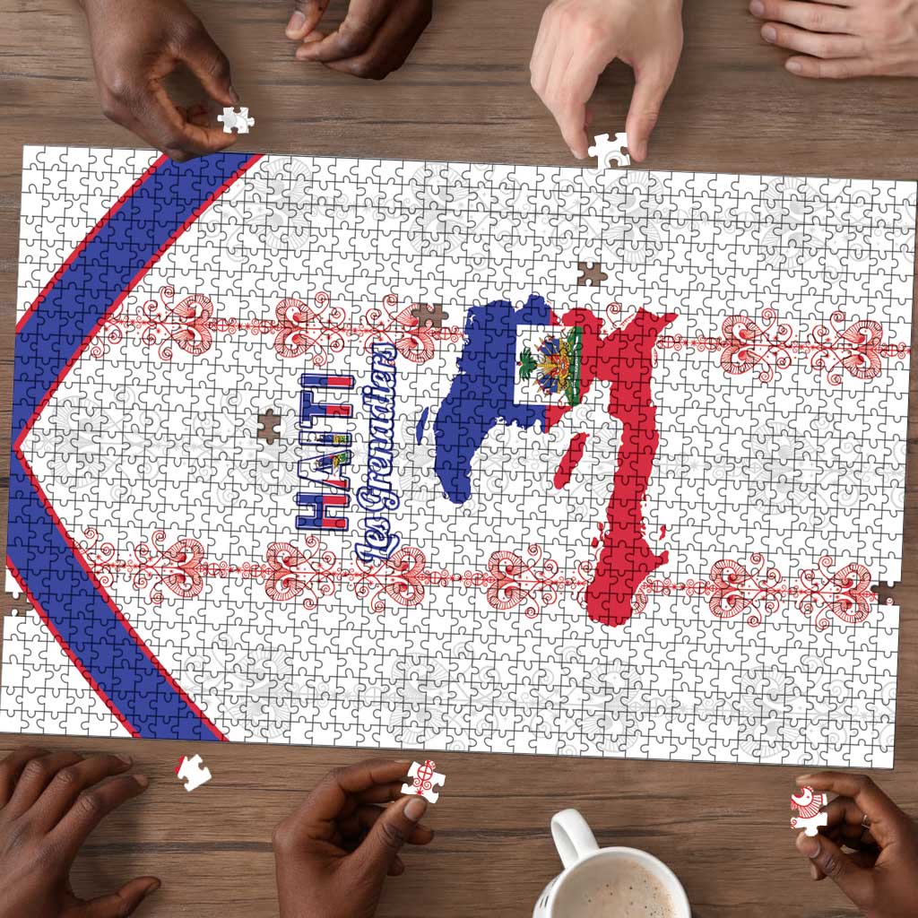 Haiti Football Puzzle Les Grenadiers Veve Vodou White