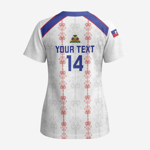 Custom Haiti Football Scrub Top Les Grenadiers Veve Vodou White - African Pride