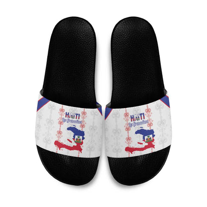Haiti Football Slide Sandals Les Grenadiers Veve Vodou White