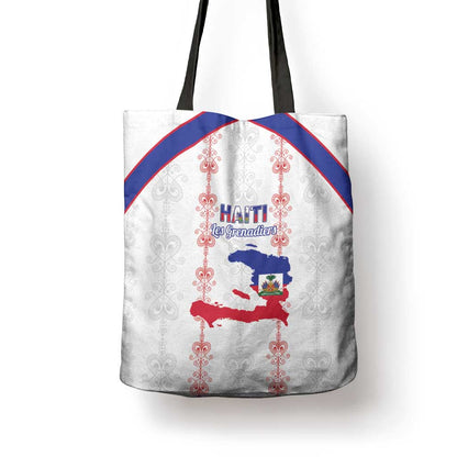 Haiti Football Tote Bag Les Grenadiers Veve Vodou White
