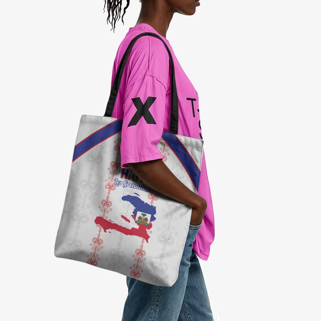 Haiti Football Tote Bag Les Grenadiers Veve Vodou White