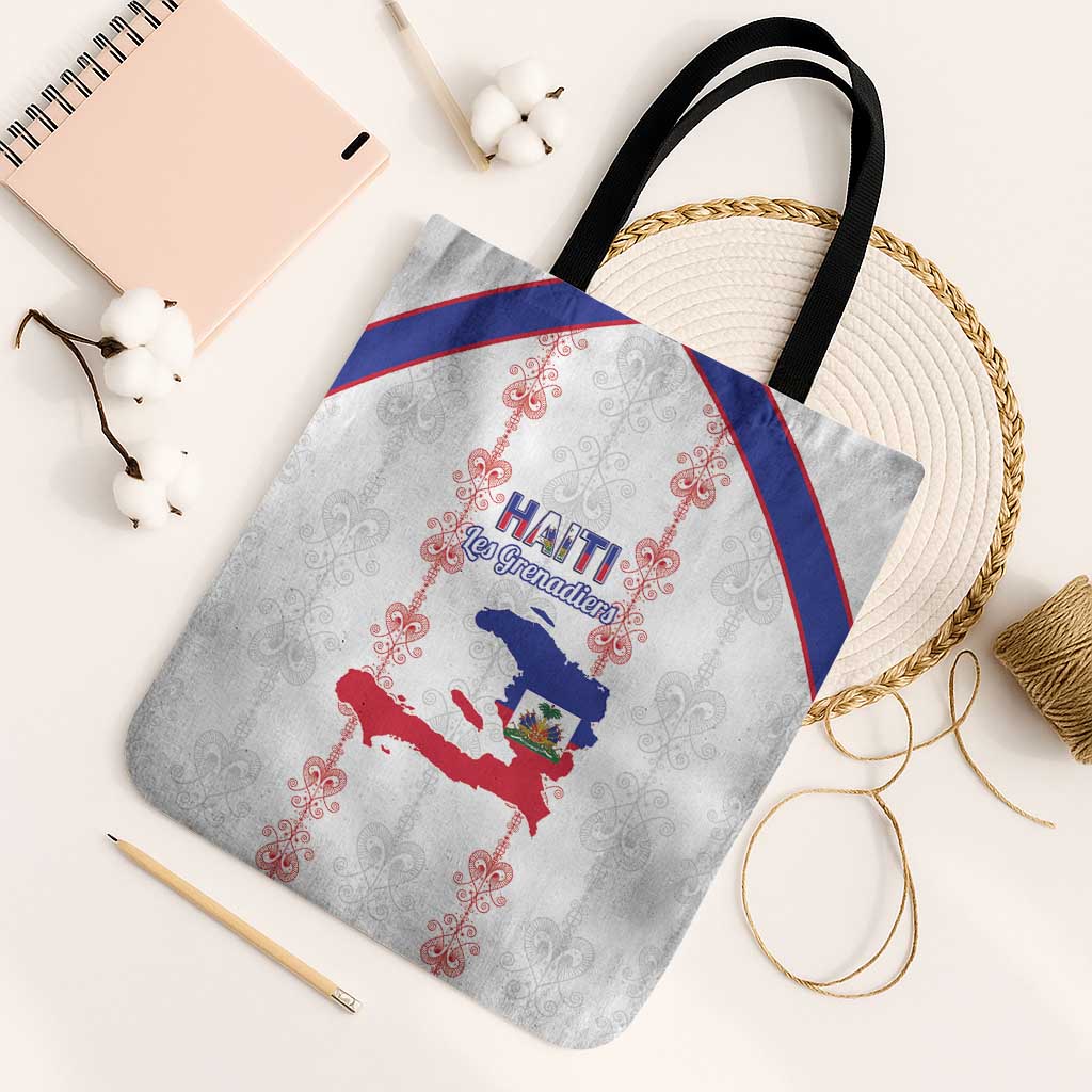 Haiti Football Tote Bag Les Grenadiers Veve Vodou White