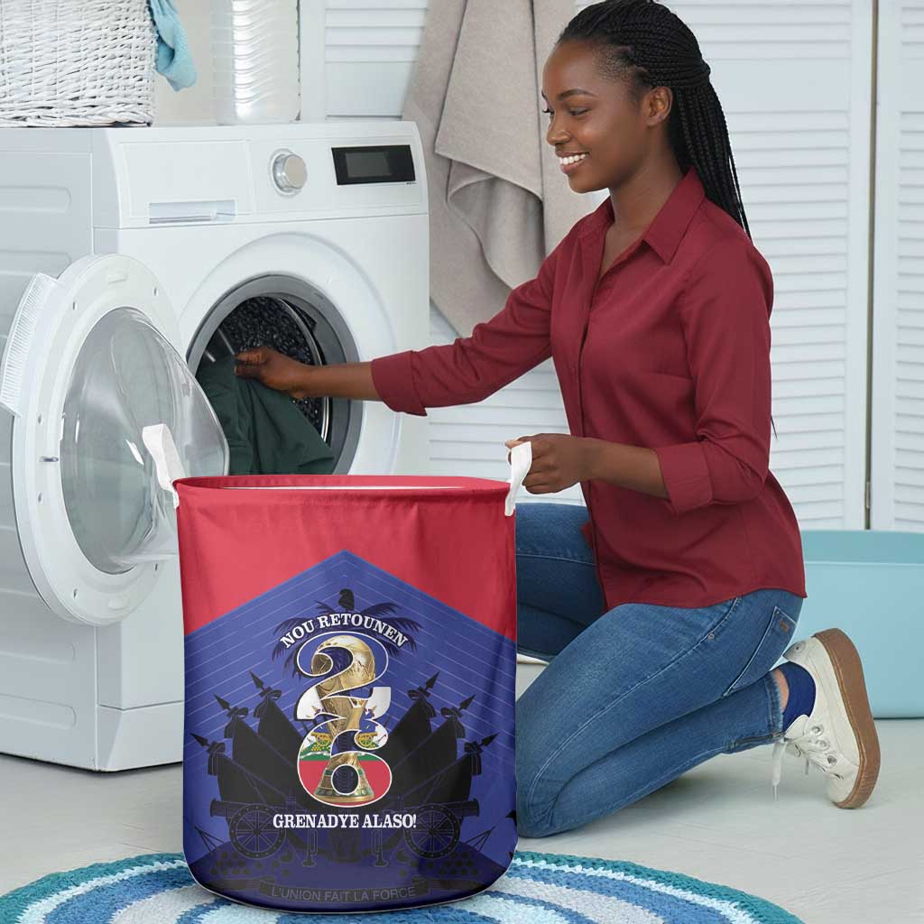 Les Grenadiers Haiti Football Laundry Basket 2026 Nou Retounen Blue Version - African Pride
