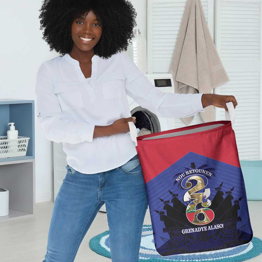 Les Grenadiers Haiti Football Laundry Basket 2026 Nou Retounen Blue Version - African Pride