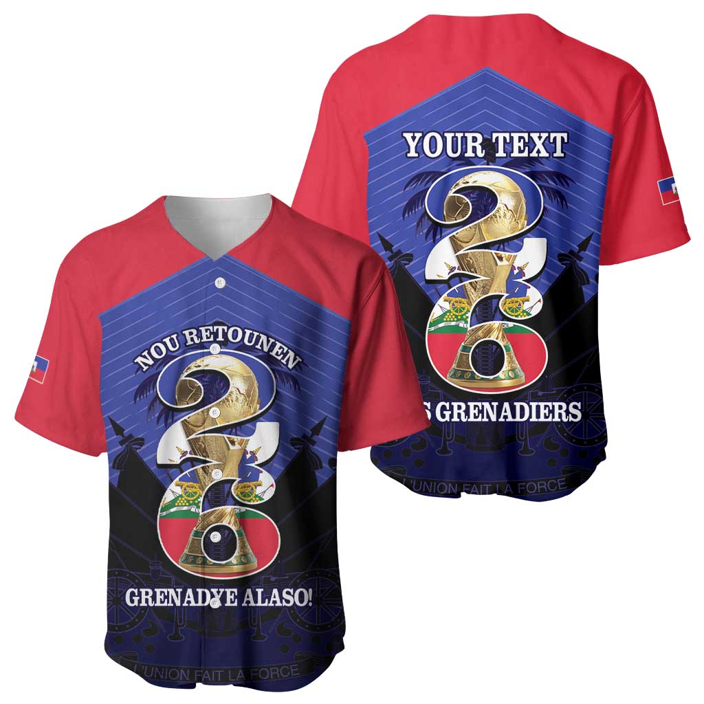 Personalized Les Grenadiers Haiti Football Baseball Jersey 2026 Nou Retounen Blue Version LT14