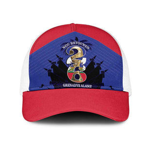 Les Grenadiers Haiti Football Baseball Net Cap 2026 Nou Retounen Blue Version - African Pride
