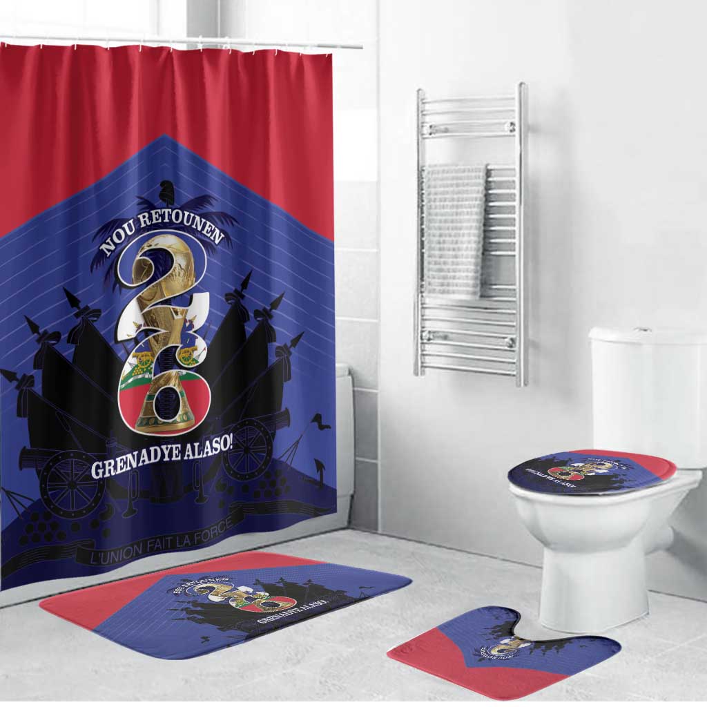 Les Grenadiers Haiti Football Bathroom Set 2026 Nou Retounen Blue Version