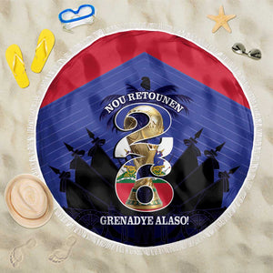 Les Grenadiers Haiti Football Beach Blanket 2026 Nou Retounen Blue Version - African Pride