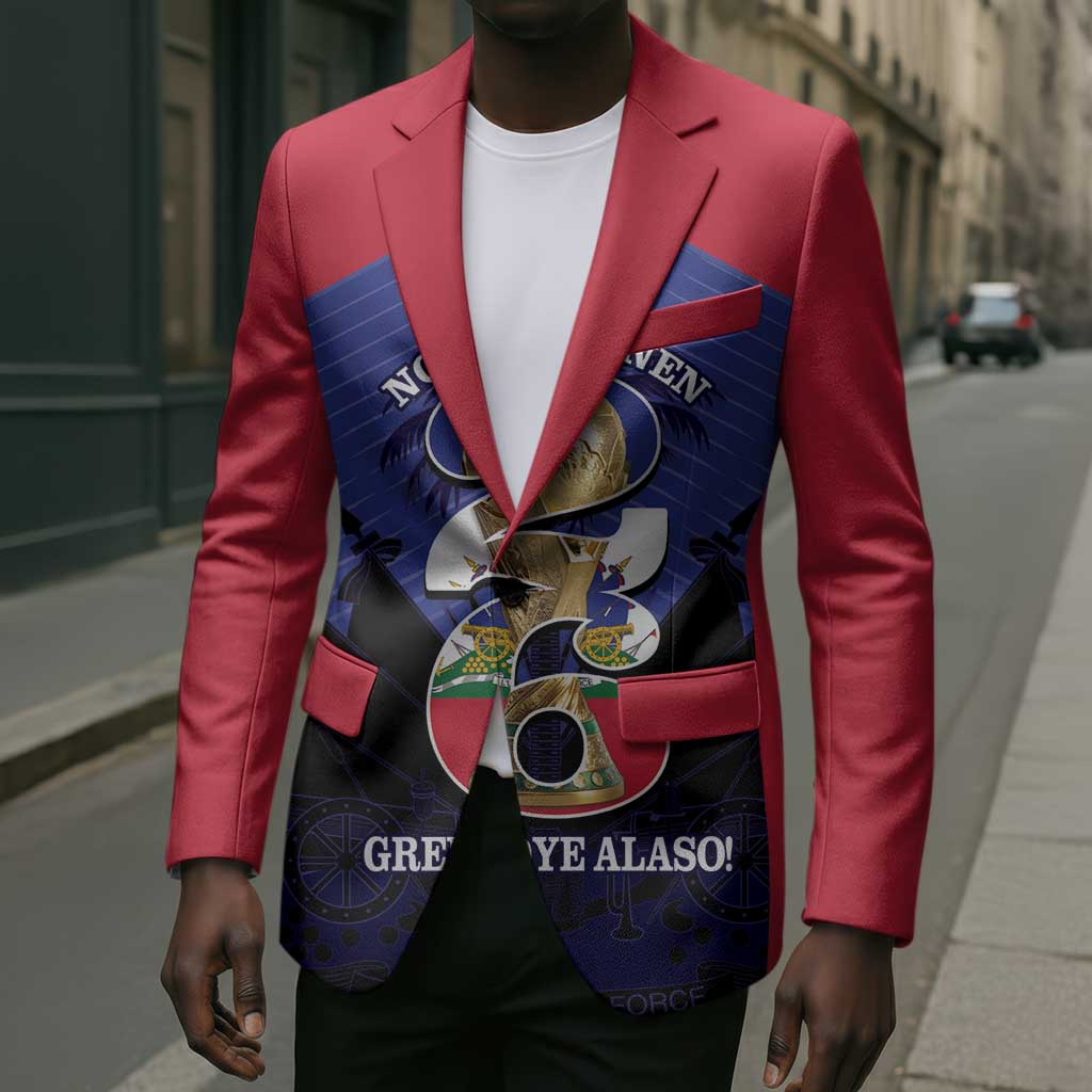 Personalized Les Grenadiers Haiti Football Blazer 2026 Nou Retounen Blue Version