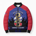Personalized Les Grenadiers Haiti Football Bomber Puffer Jacket 2026 Nou Retounen Blue Version
