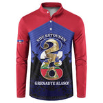 Personalized Les Grenadiers Haiti Football Button Sweatshirt 2026 Nou Retounen Blue Version
