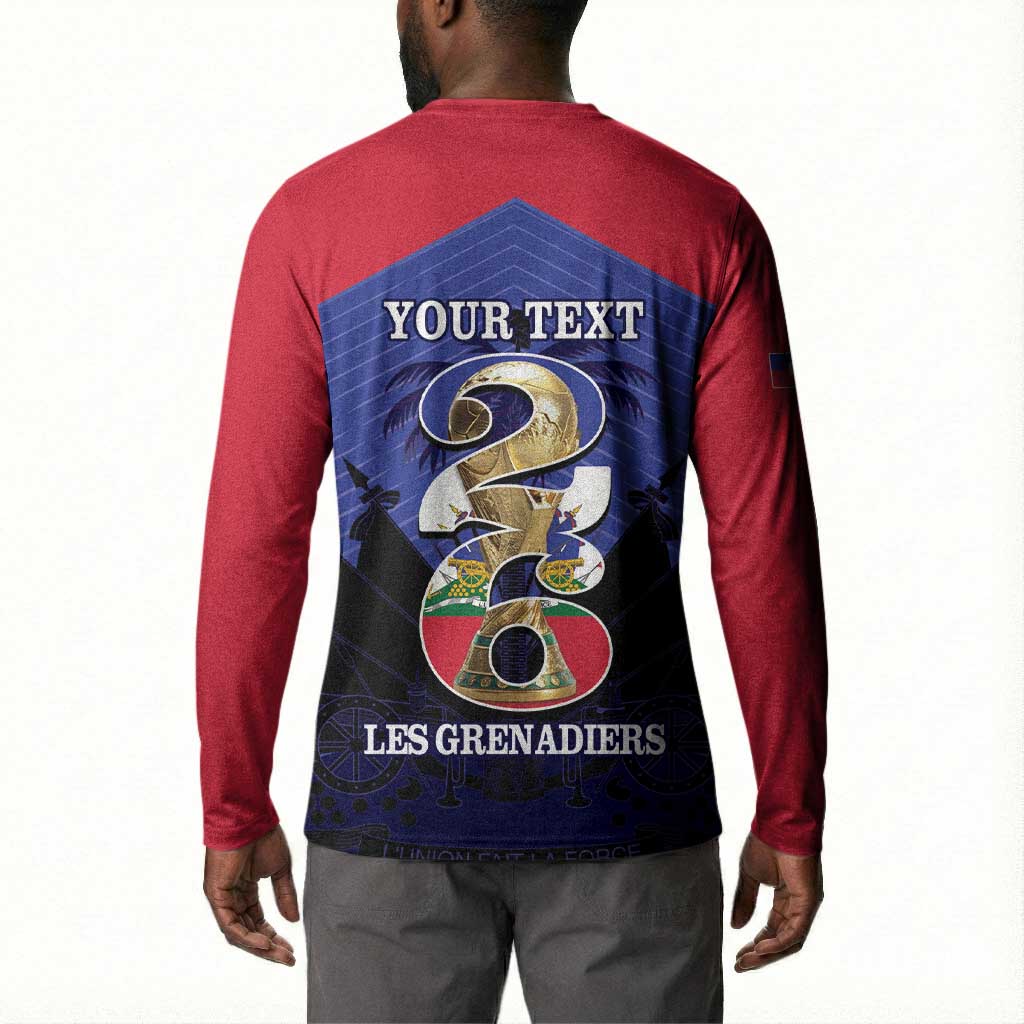 Personalized Les Grenadiers Haiti Football Button Sweatshirt 2026 Nou Retounen Blue Version