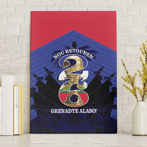 Les Grenadiers Haiti Football Canvas Wall Art 2026 Nou Retounen Blue Version - African Pride