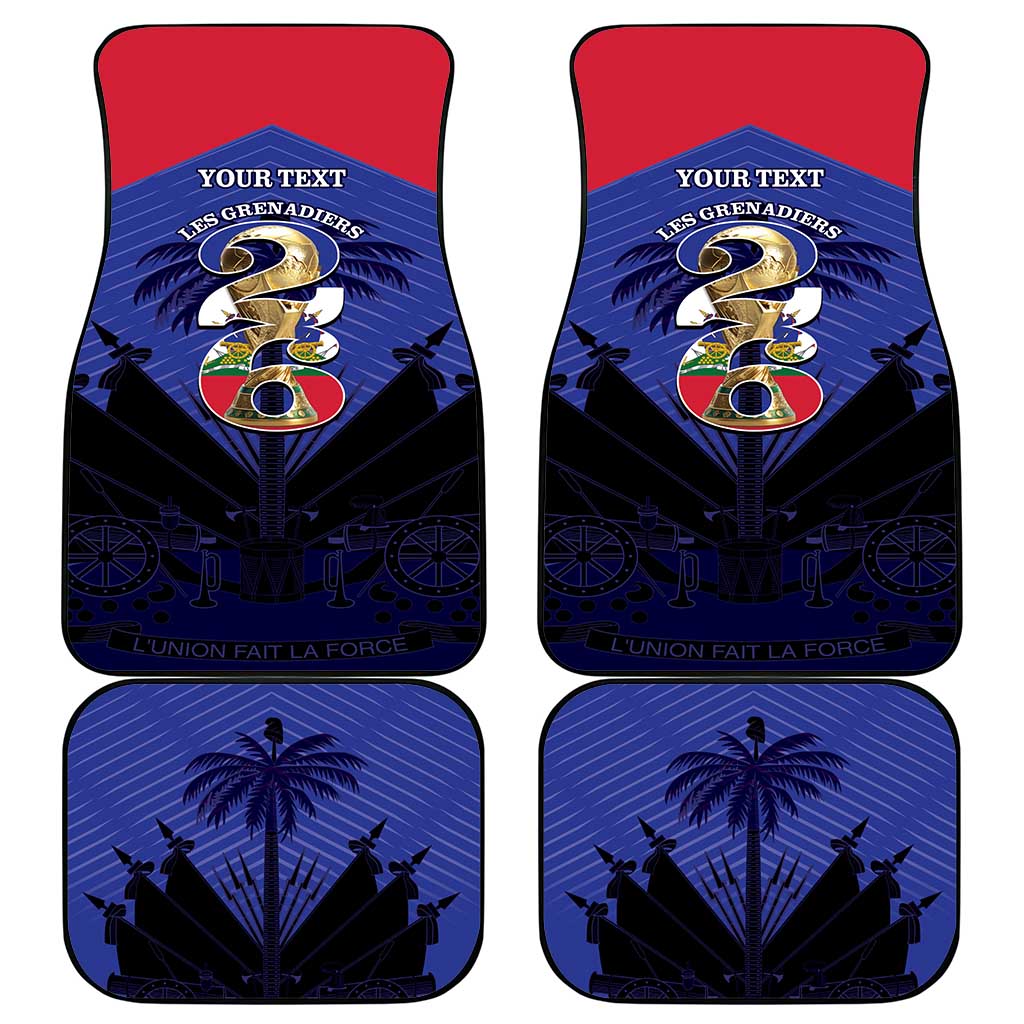 Personalized Les Grenadiers Haiti Football Car Mats 2026 Nou Retounen Blue Version - African Pride