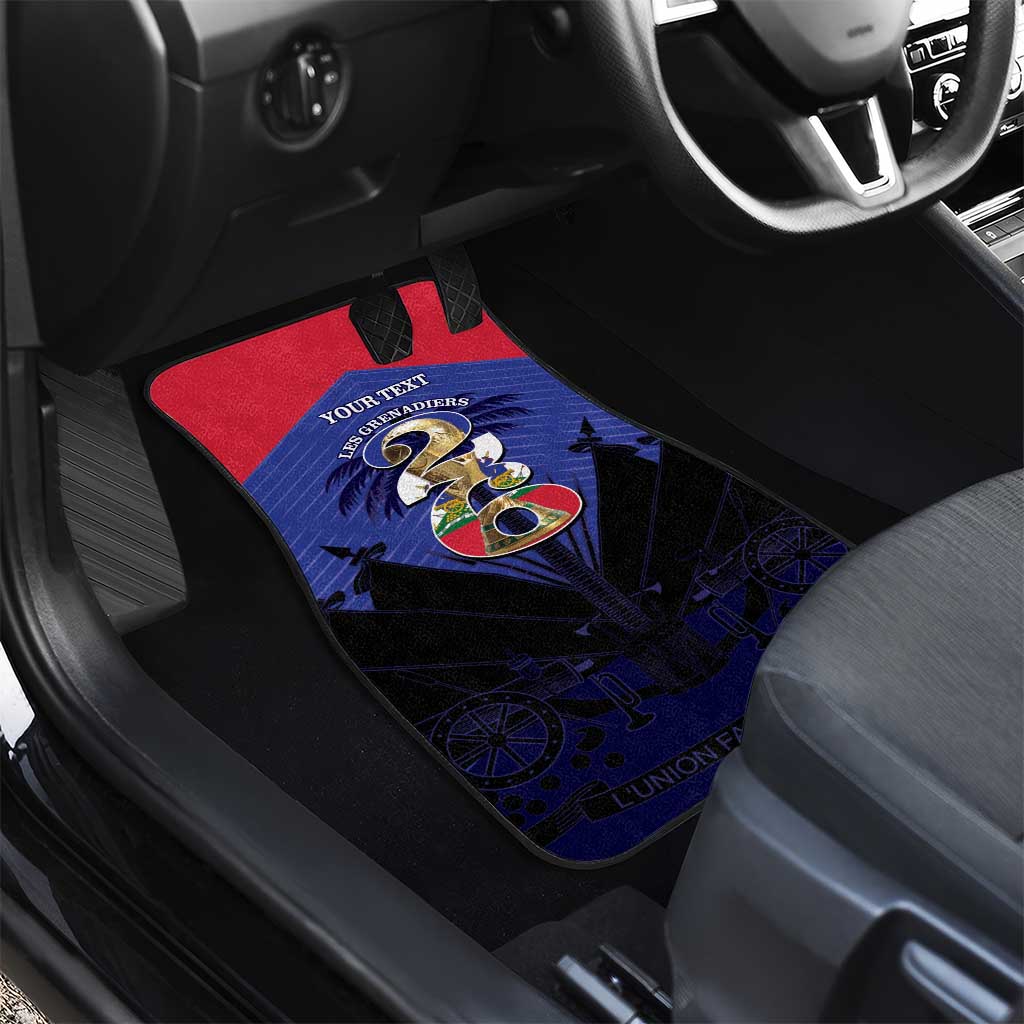 Personalized Les Grenadiers Haiti Football Car Mats 2026 Nou Retounen Blue Version - African Pride