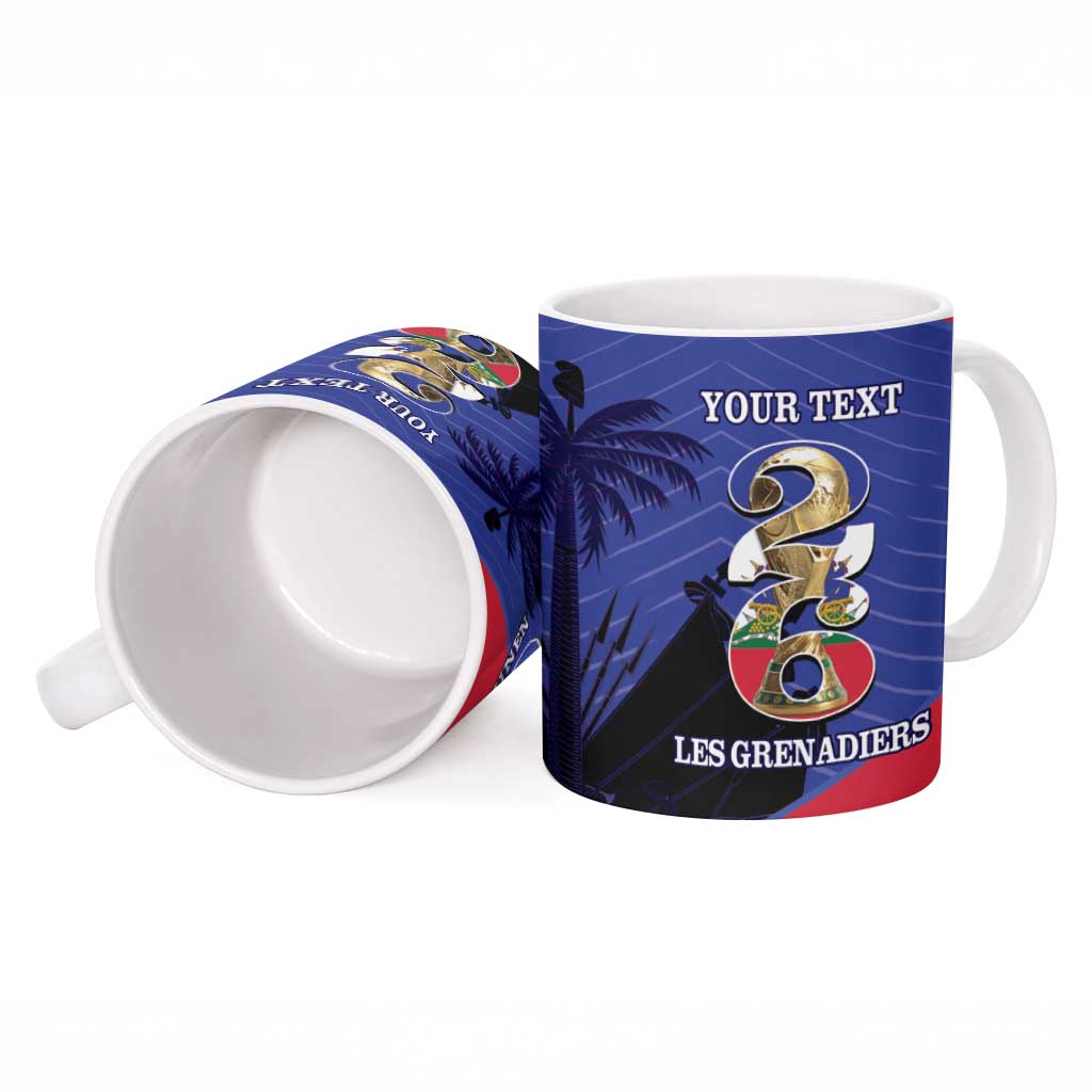 Personalized Les Grenadiers Haiti Football Ceramic Mug 2026 Nou Retounen Blue Version