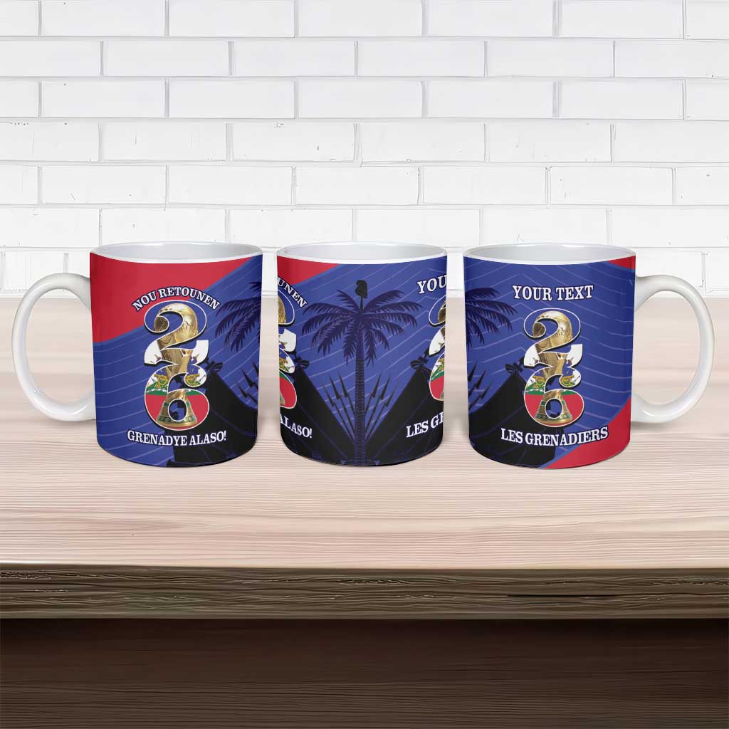Personalized Les Grenadiers Haiti Football Ceramic Mug 2026 Nou Retounen Blue Version